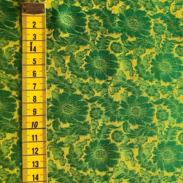 GREEN YELLOW FLOWERS Seidenjacquard aus Vietnam